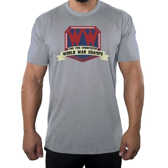 Two Time Undisputed World War Champs Men's Funny 4th of July Shirts - Heather Grey MH200PATRIOT S26 S