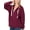 Dark Burgundy, variant on Womens Zipper Hoodie Sweat Jacket