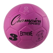 Champion Sports Extreme Series Soccer Ball, Size 3 - Youth League, All Weather, Soft Touch, Maximum Air Retention - Competitive and Recreational Futbol Games, Pink