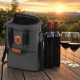thumbnail image 4 of Wine Cooler Bag, Insulated Travel Bag, Portable Picnic Bag, Thick Padded Heat Insulation, Leakproof Waterproof Shockproof Fabric, for Outdoor Camping Beach Travel Beverage Wine Bottle Storage Gift, 4 of 7