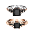 thumbnail image 1 of 2 piezas de anillos de circón cuadrado degradado natural de moda con microengaste de diamante completo para dedo de mujer (talla L), 1 of 5