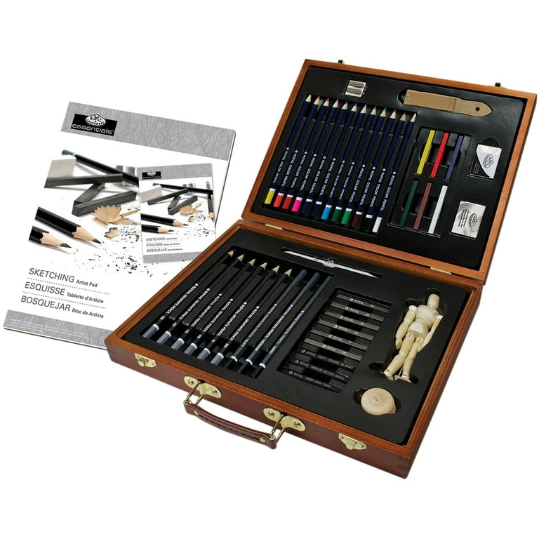 SHA Big Art Drawing Set, Wooden Storage Box Easy Store  Drawing Kit for Painting ART - ART CRAFT SET