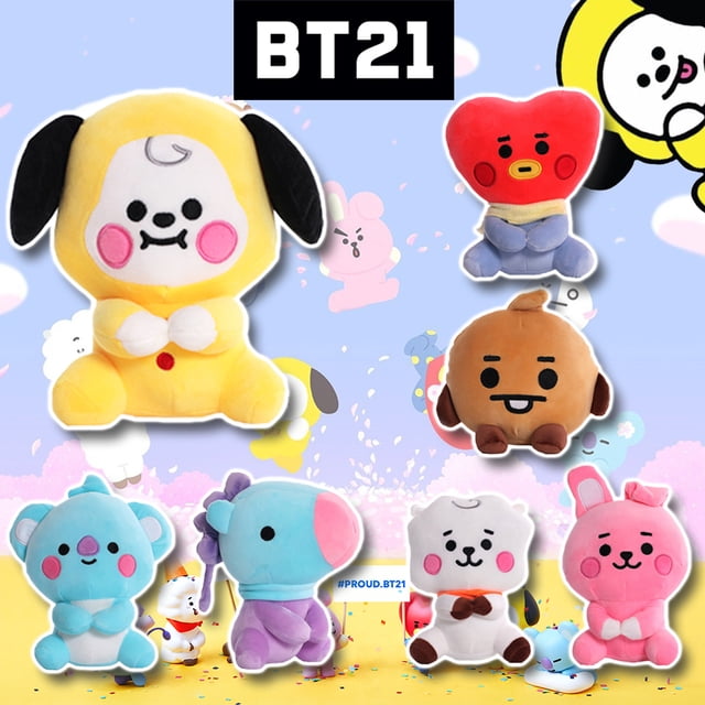 BT21 Mini BTS figura colgante de muñeca de juguete de peluche, accesorios de dibujos animados de Anime Kawaii, regalos de cumpleaños para niños, 12cm, 22cm, nuevo