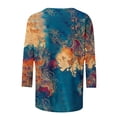 thumbnail image 5 of Aimik Women's Plus Size Top Summer Fashion Floral Print 3/4 Sleeve Crew Neck T-Shirt Loose Fitting Casual Pullover, 5 of 6