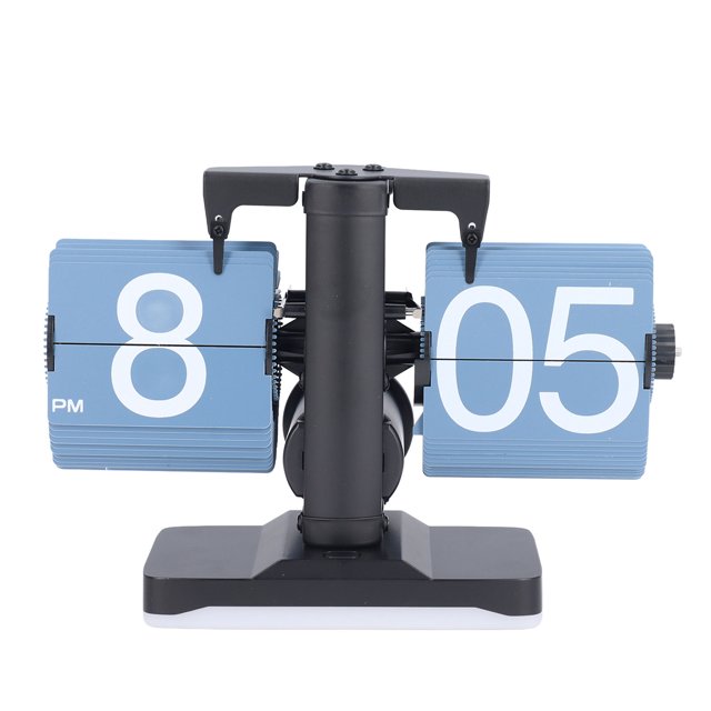 Reloj Abatible Hacia Abajo, Reloj De Escritorio Con Tapa Automática Vintage Con Brillo Ajustable, Reloj Con Tapa De Mesa De Funcionamiento Silencioso Para Decoración De Hogar