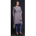thumbnail image 2 of Bimba Purple Leaves & Dahlia Floral Indian Tunic Tops For Girls Printed Casual Top For Women Ethnic Kurti X-Large, 2 of 6