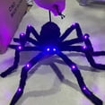 thumbnail image 5 of Giant Spiders Halloween Decorations Outdoor, Light Up Black Hairy Spider, Halloween Glowing Plush Spider Props for Indoor Outdoor Yard Party Halloween Decor, 5 of 7