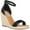 Black, variant on Womens Submit Square Toe Ankle Strap Wedge Espadrille Sandals
