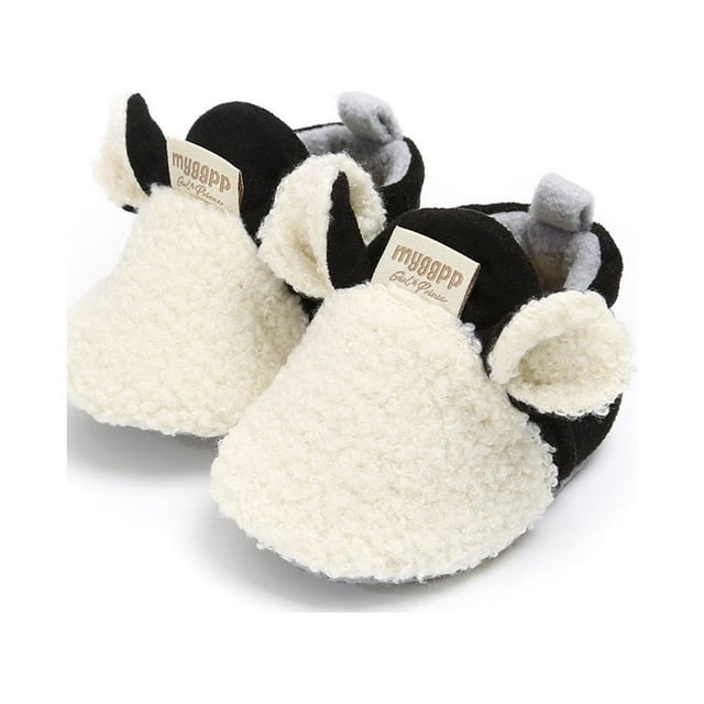 Baby Booties Faux Fur Sheep Shape Non-Slip Soft Sole Crib Shoes