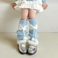 thumbnail image 2 of Hwmodou Kids Knit Leg Warmers Knitted Winter Loose Knee High Leg Bow Cute Thermal Warmers Girls,40CM, 2 of 3