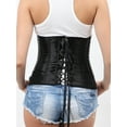 thumbnail image 6 of SHCKE Women's Vintage Satin Corset Bustier Top Lace Up Boned Underbust Corset Waist Cincher, 6 of 6