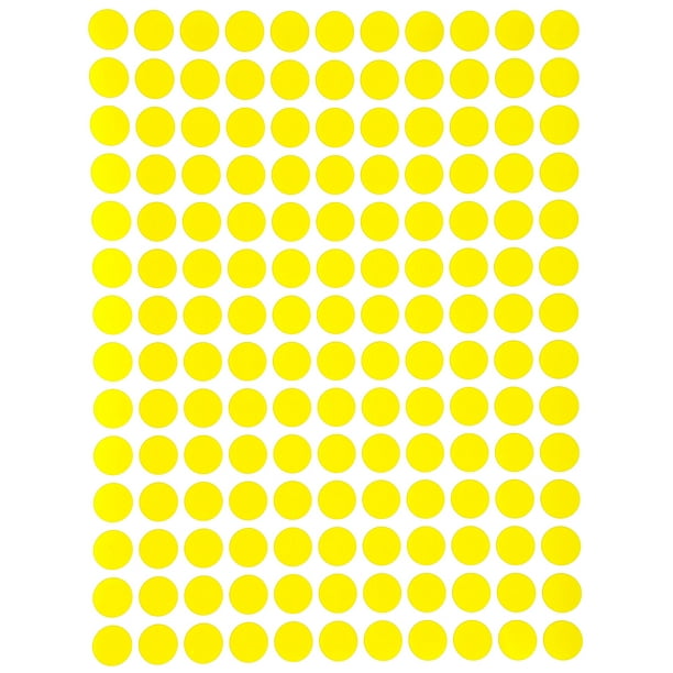 Color Coding Labels 3/8" Round 10 mm, Yellow Dot Stickers, 0.375 inch rounds sticker by Royal