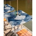thumbnail image 2 of nqOlkjepod Blue White Wave Abstract Outdoor Tablecloth with Umbrella Hole & Zipper, Artwork Modern Waves Square Table Cover 54x54 Inch, Dining Waterproof Table Cloth Protector for Patio/Party/Picnic, 2 of 7