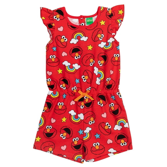 Sesame Street Elmo Little Girls Sleeveless Romper Infant to Little Kid
