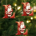 thumbnail image 6 of yulier 26 Initial Letter Santa Claus Christmas Ornaments, Red Personalized Christmas Initial Ornaments Cute Santa Claus Pendant Christmas Tree Hanging Decorations Xmas Gifts for Kids, 6 of 6