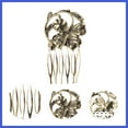 thumbnail image 3 of Vocoste 1 Pc Women's Four Leaf Flowers Side Comb for Parties Vintage Gold Tone Alloy, 3 of 4