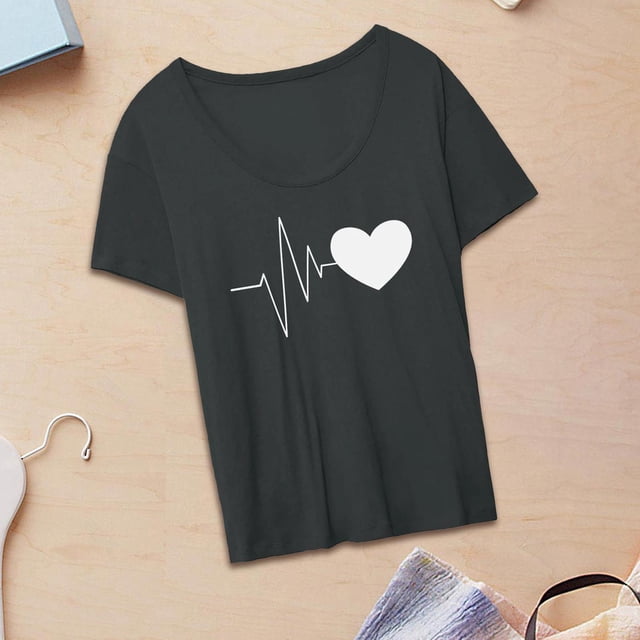 Tops de manga corta para mujer, camiseta informal cómoda con gráfico, camiseta básica holgada elegante, ropa deportiva para desplazamientos, vacaciones y viajes SG Yinane camiseta de mujer