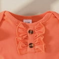 thumbnail image 6 of TOWED22 Baby Girl Summer Outfits Newborn Ribbed Knit Romper Skirt Set Infant Ruffle Bodysuit Toddler Dress Winter Clothes(Orange,3-6 M), 6 of 9