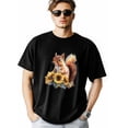 thumbnail image 2 of Camisetas para hombre, camisetas de manga corta con diseño de ardilla, girasol y cuello redondo, camisetas holgadas para adolescentes y niños., 2 of 8
