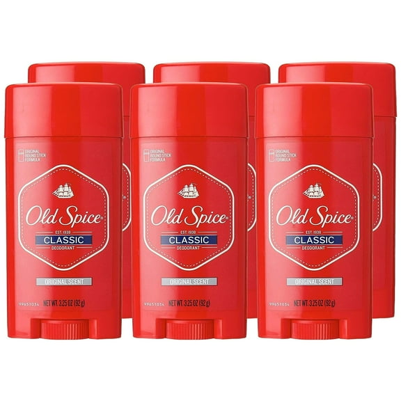 Old Spice Classic Deodorant Stick Original 3.25 Oz (Pack of 6)