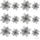 thumbnail image 2 of 24 piezas de flores navideñas, decoración de flores navideñas, adornos para árboles de Navidad, flor de pascua con purpurina, árbol de Navidad con purpurina, flores artificiales navideñas, 2 of 5