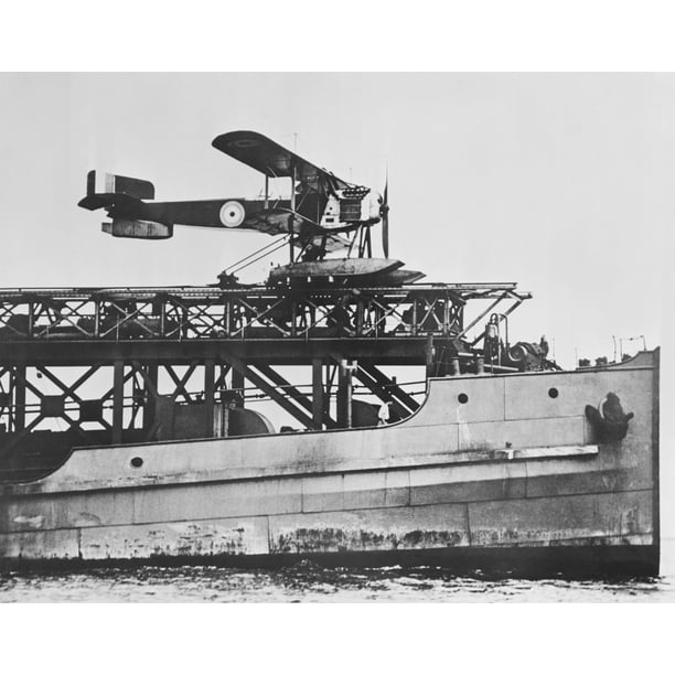 British Seaplane Ready To Be Catapulted Into The Air On The Hms Slinger