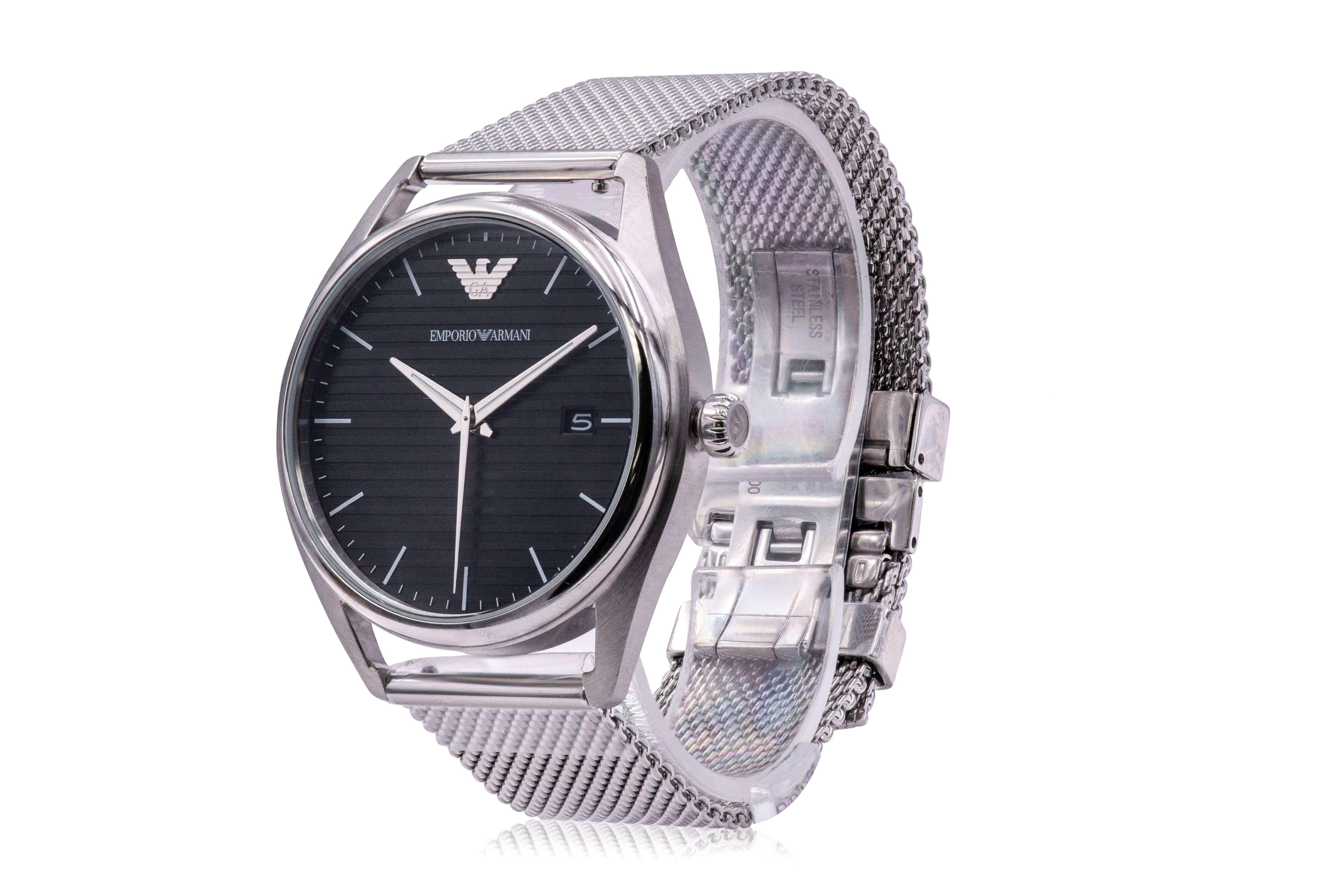Emporio Armani Stainless Steel Mesh Mens Watch and Interchangeable Strap