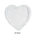 thumbnail image 3 of Better Trends 30'' x 30'' Heart Shape Bathroom Rug with Non Slip Backing 100% Cotton Water Absorbent, Machine Washable, (White) Shaggy Border Collection, 3 of 6