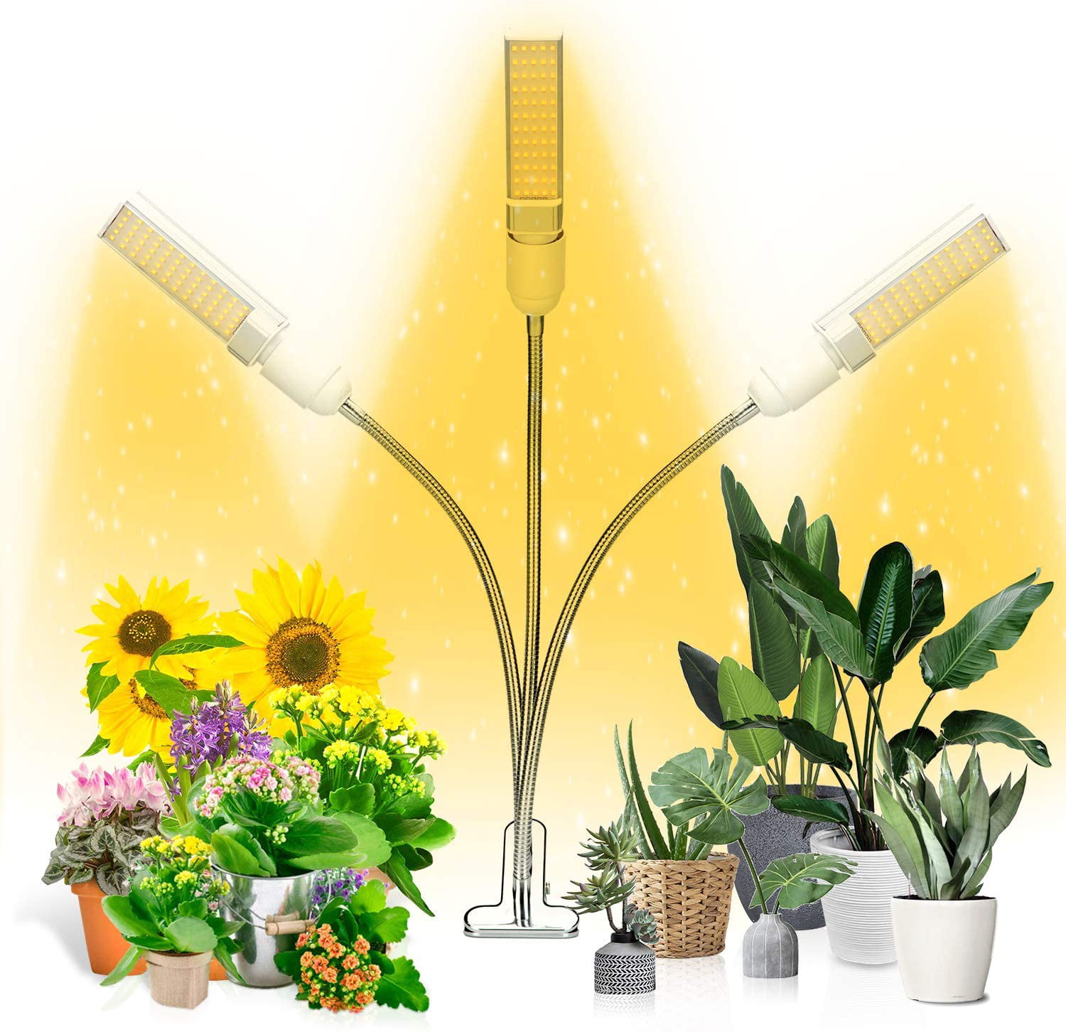 4/3 Heads LED Grow Lights Indoor Plants Full Spectrum Hydroponics Growing Lamp 