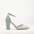 thumbnail image 2 of Lorraine - Zapatos de boda con encaje floral verde salvia verde 22 CM, 2 of 7