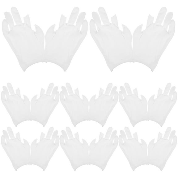 Homoyoyo 12 Pairs White Cotton Fingerless Gloves for Men and Women, Simple Design, Breathable and Comfortable