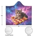 thumbnail image 3 of Funny Pizza Cat Wearable Blanket Hoodies for Women Men Adults Cat Lovers Cozy Soft Colorful Galaxy Space Cats Hooded Blankets for Sofa Bed Decor Birthday Gifts 50x60 Inch, 3 of 5