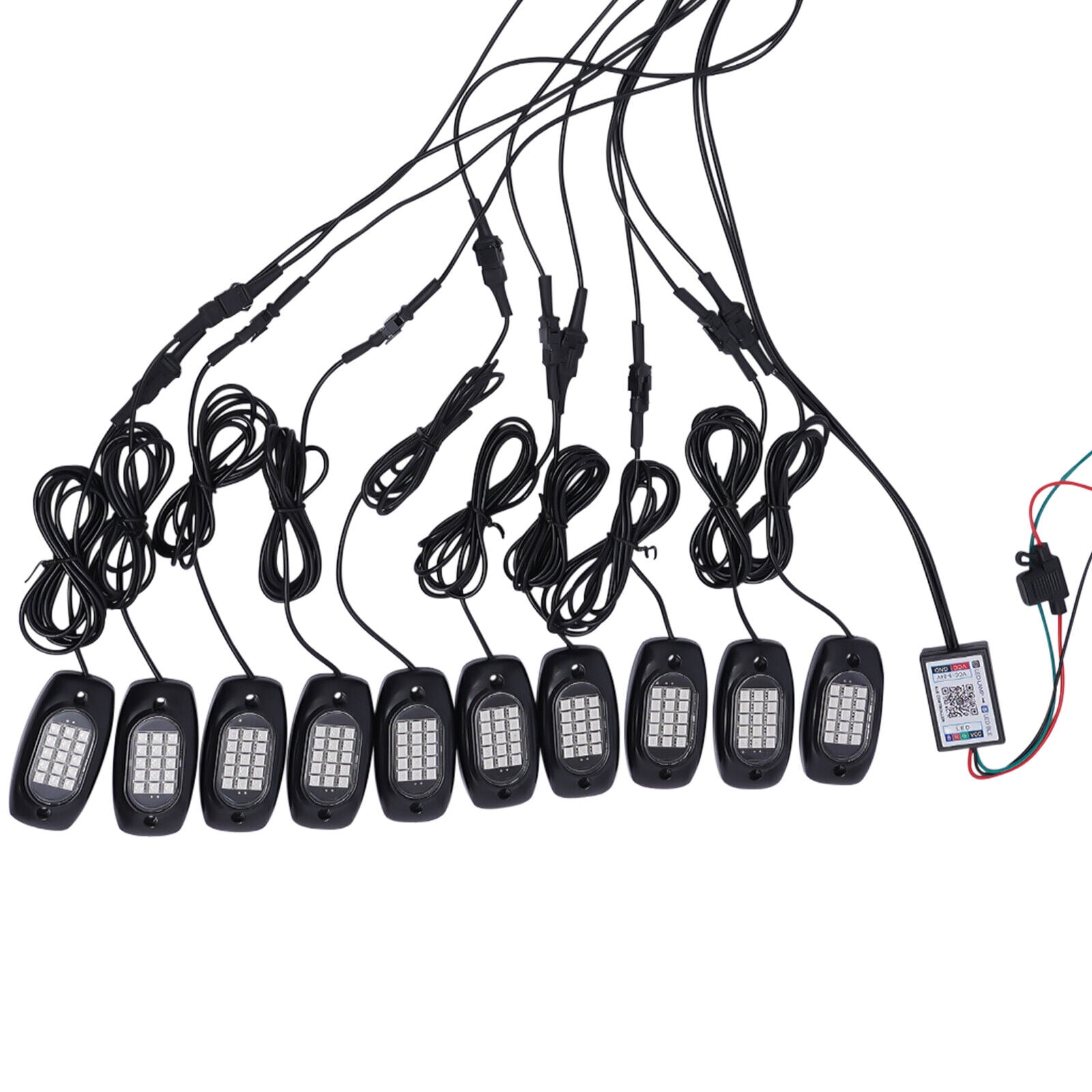 LED Rock Lights Kit 10 Pods Underbody Neon Music Light Wireless APP Control