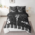 thumbnail image 2 of Homewish Piano Violin Saxophone 7pcs Bedding Comforter Set for Teens Boys Girls,Music Melody Queen Bedding Sets Super Cozy,Musical Notes Queen Sheet Sets,Breathable Home Decor,Reversible, 2 of 8