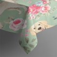 thumbnail image 3 of Labrador Dog and Flower Floral Rectangle Tablecloth 60"x84",Waterproof Polyester Rectangle Table Cloth, Wipeable Spillproof Polyester Tablecloth for Dining, Camping, Indoor and Outdoor, 3 of 5