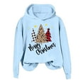 thumbnail image 2 of Merry Christmas Hoodies for Women 2025 Long Sleeve Holiday Graphic Hooded Sweatshirt Pullover Tops, 2 of 5