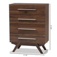 thumbnail image 5 of Baxton Studio Auburn Mid-Century Modern Walnut Brown Finished Wood 4-Drawer Chest, 5 of 10
