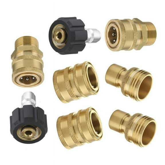 OWLCE Pressure Washer Adapter Set, Stainless Steel Quick Disconnect Kit, M22 Swivel to 3/8 Inch Quick Connect, 3/4 Inch to Quick Release, 8-Pack
