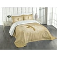 thumbnail image 3 of Ambesonne Yoga Quilted Bedspread Set 3 Pcs, Mandala Man Posture, King Size, Sand Brown and White, 3 of 5