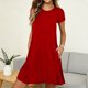 thumbnail image 2 of Vestido Largo de Manga Larga para las Mujeres Color Sólido Camisa de Noche de Ternera, Suelto Vestido de Sueño Casual para el Salón de Casa, 2 of 9