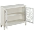 thumbnail image 3 of 40" Kitchen Accent Buffet Sideboard, Wood Storage Cabinet with Glass Doors and Adjustable Shelf, Decorative Console Table, for Entryway, Hallway, Dining Room, Living Room, Cream White, 3 of 7
