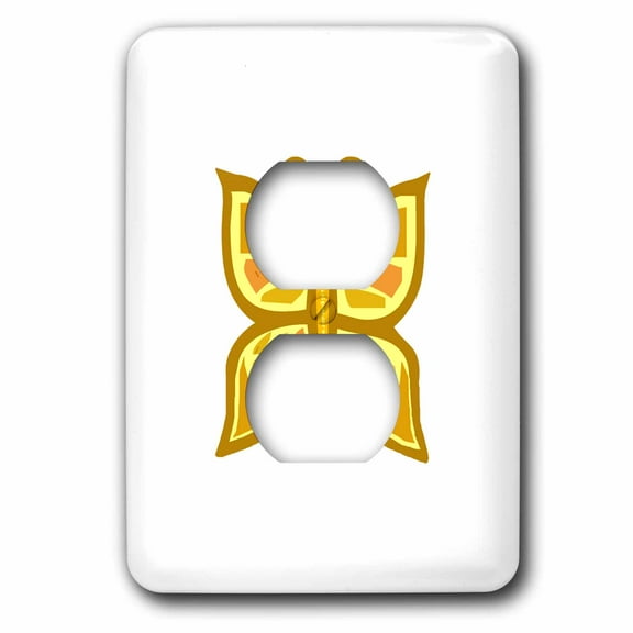 3dRose, Yellow Butterfly, 2 plug outlet cover
