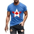 thumbnail image 2 of Tops para hombre, blusas y camisas de cuello redondo y manga corta para hombre. Camiseta de cuello redondo y manga corta con estampado de bandera canadiense para hombre. Blusa de algodón y poliéster p, 2 of 5