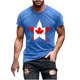 thumbnail image 2 of Tops para hombre, blusas y camisas de cuello redondo y manga corta para hombre. Camiseta de cuello redondo y manga corta con estampado de bandera canadiense para hombre. Blusa de algodón y poliéster p, 2 of 5