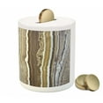 thumbnail image 3 of Marble Print Piggy Bank, Onyx Marble Rock Themed Vertical Lines and Blurry Stripes in Earth Color, Ceramic Coin Bank Money Box for Cash Saving, 3.6" X 3.2", Mustard Brown, by Ambesonne, 3 of 4