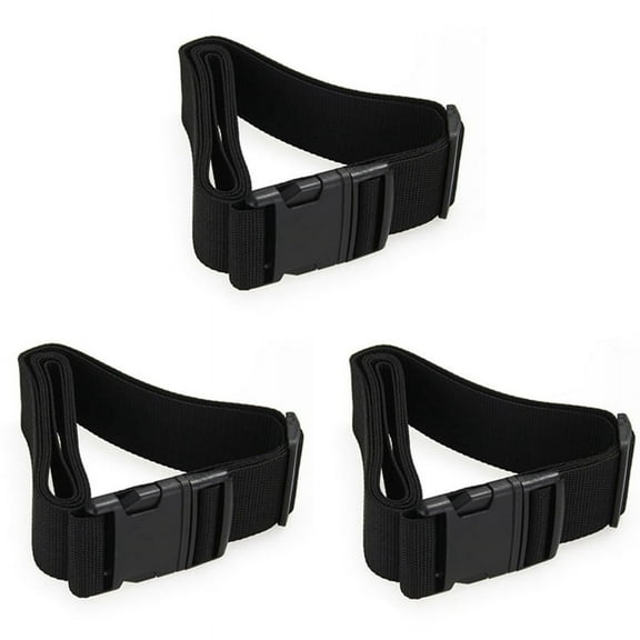 3X Luggage Belt Strap Belt Cord Rope Black for Suitcase Travel Bag 2M