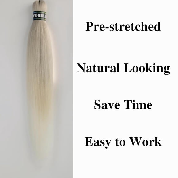 WEIF-Ombre Ash Blonde Braiding Hair Pre stretched Box Braiding Hair Extensions Feed in Braids 26 inch 6 Packs