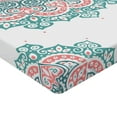 thumbnail image 2 of Ambesonne Oriental Fitted Sheet 2 Pcs Set, Soft Toned Mandala, Queen, Turquoise Coral Teal, 2 of 3