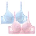 thumbnail image 2 of SBYOJLPB Plus Size Everyday Bras 2PC Women Leopard-Print Front Buckles Underwear No Steel Close Bra Light Blue 34C, 2 of 3