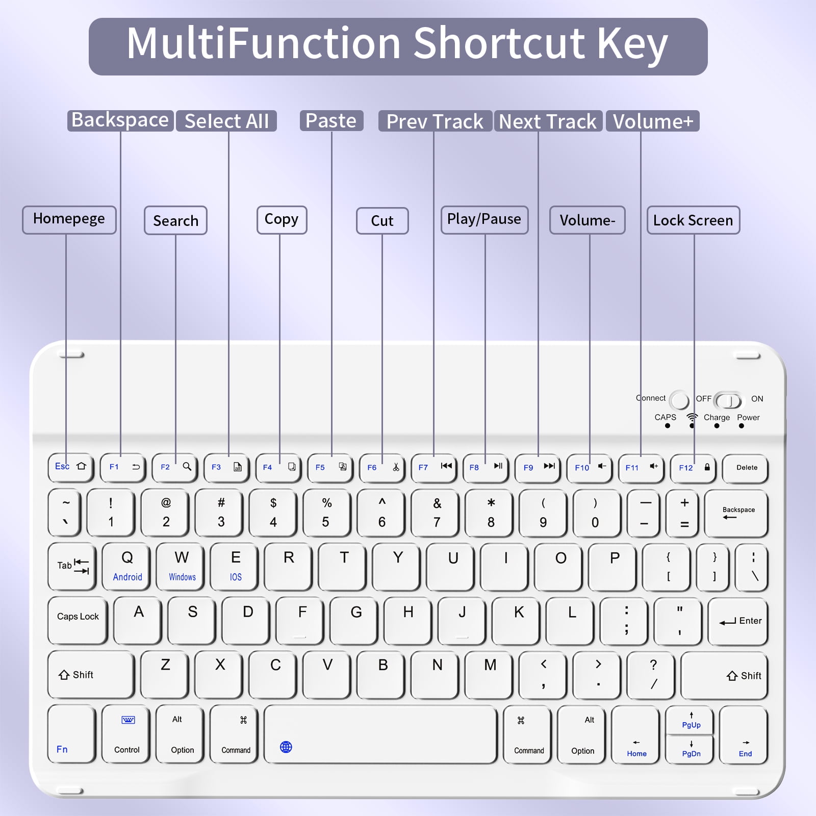 KenKe Keyboard Case for iPad 9th Generation 2021/8th Gen 2020/7th Gen 2019 10.2 Inch, Detachable Wireless Bluetooth Keyboard, Stand Folio Keyboard Cover with Pencil Holder, Auto Sleep/Wake, Purple